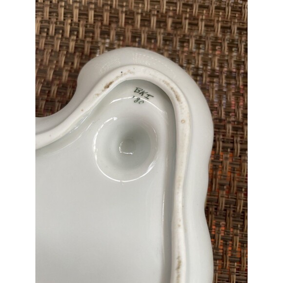 Cottagecore Candle Holder Pair w/ Snuffer Green  & White Victorian Style - Picture 7 of 8